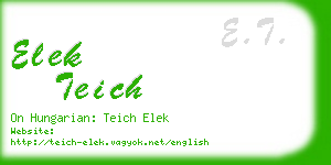 elek teich business card